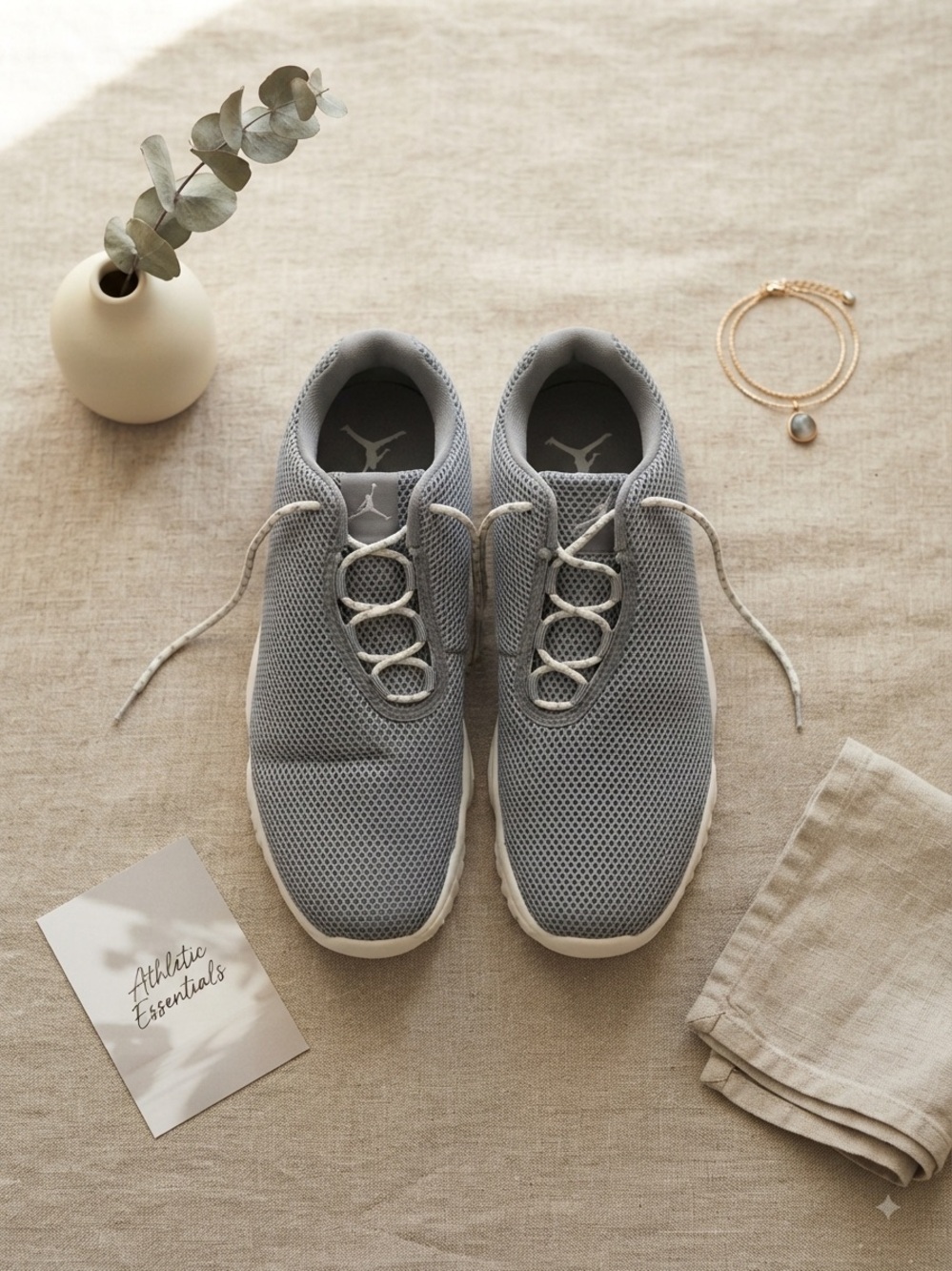 Jordan Kids Light Gray Mesh Sneakers